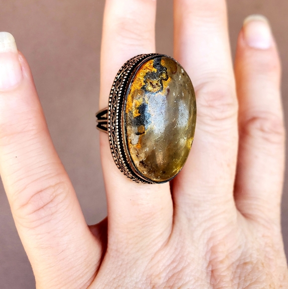 New Bumblebee Jasper 925 Silver Ring. - Picture 4 of 12